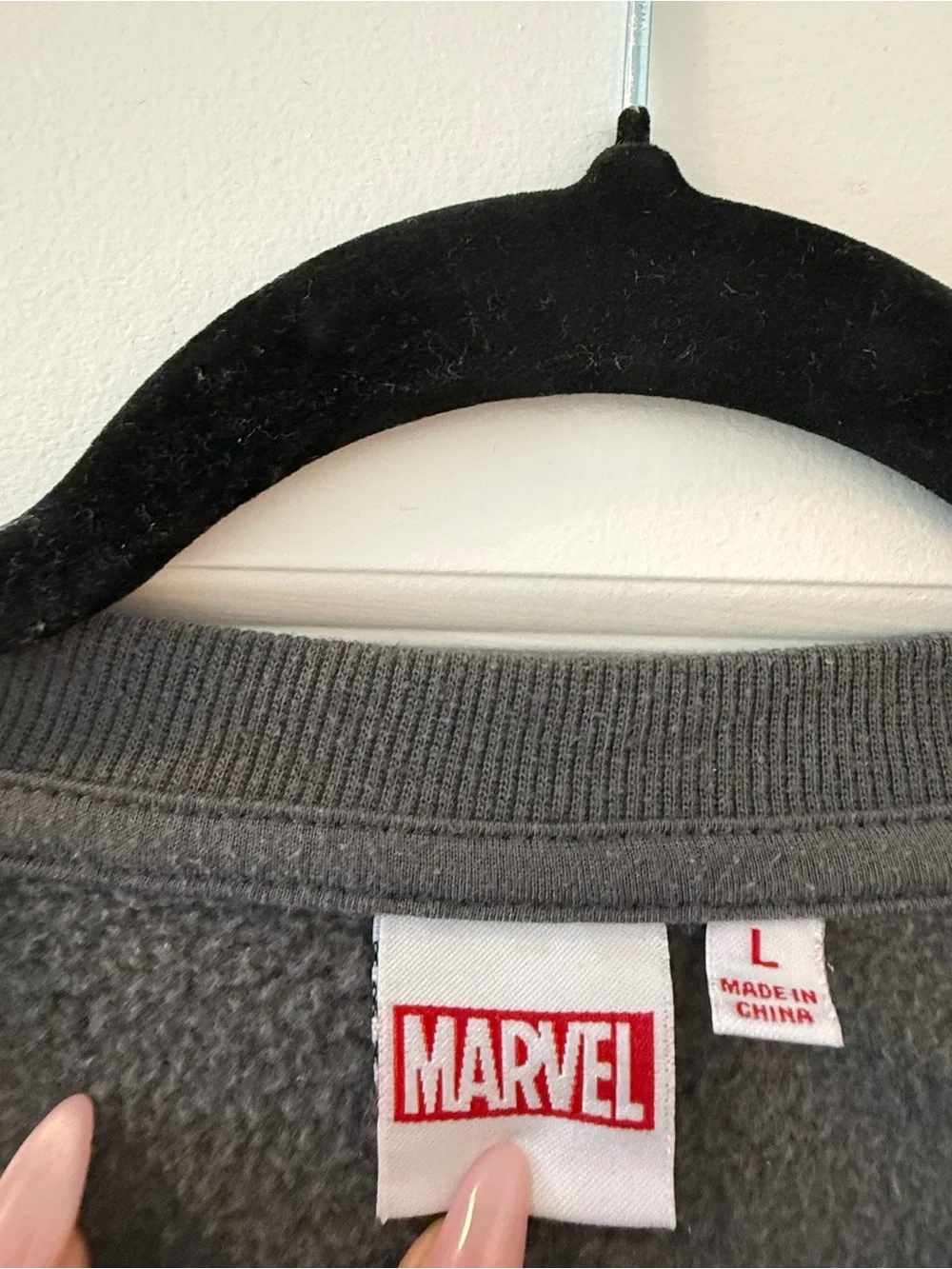 Marvel Spider-Man Gray Crewneck with Red Logo Accents